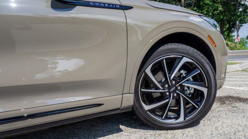 The front wheel of the 2025 Lincoln Corsair PHEV