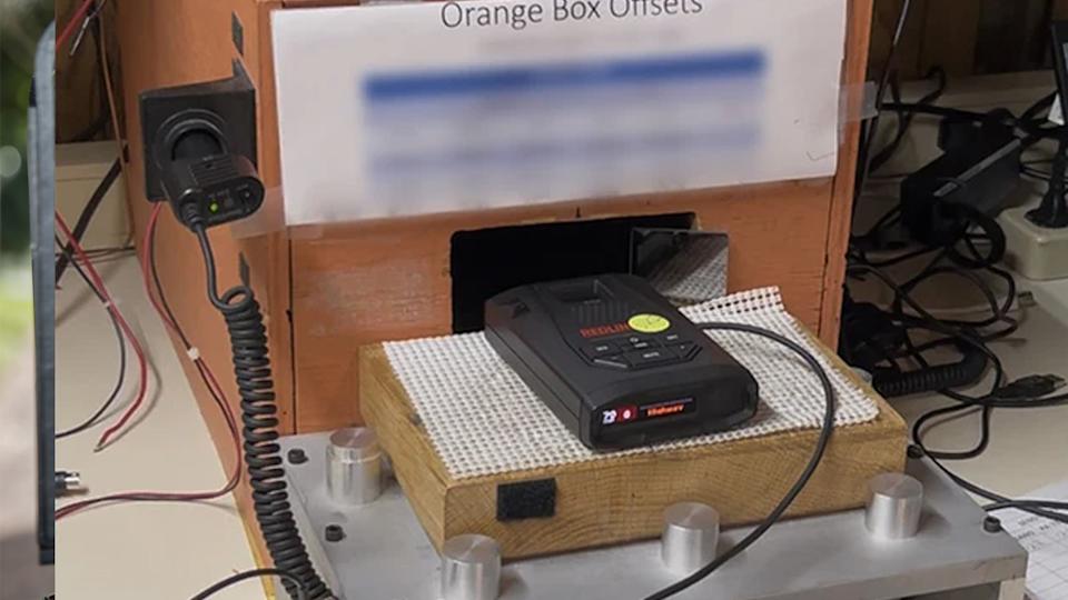 Escort Redline 360c being lab tested.