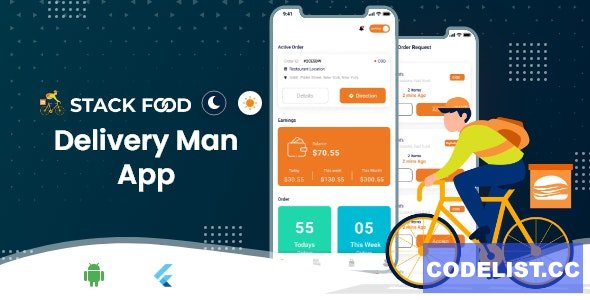 StackFood Multi Restaurant - Food Ordering Delivery Man App v8.2