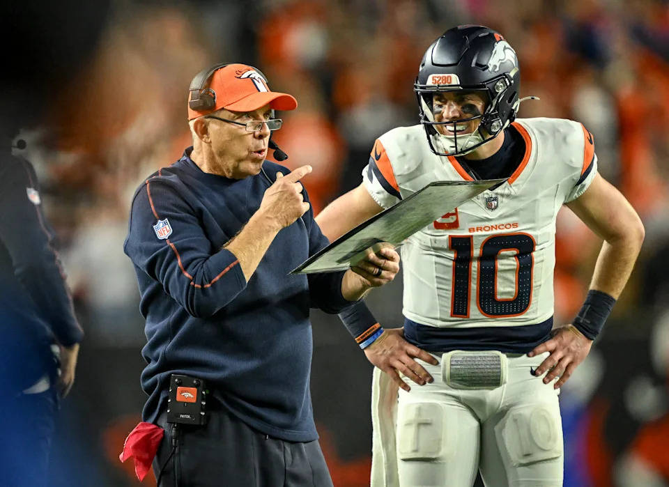 Quarterback Bo Nix and coach Sean Payton helped the Broncos break a long playoff drought. (Photo by AAron Ontiveroz/The Denver Post)
