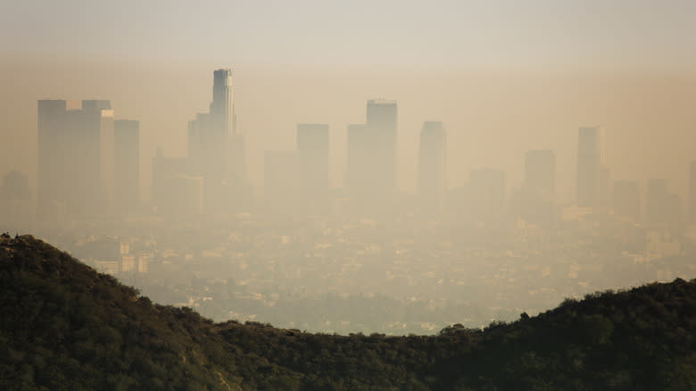 Los Angeles covered in smog