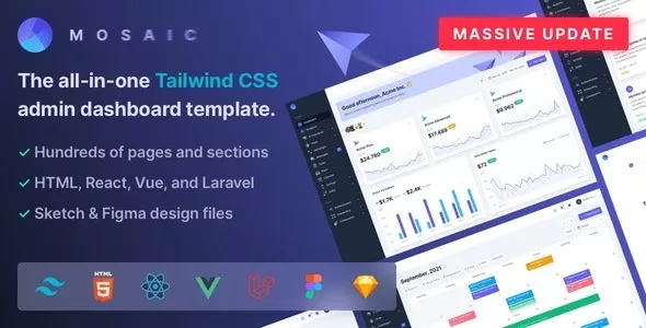 Mosaic - Tailwind CSS Admin Dashboard Template v4.3.1