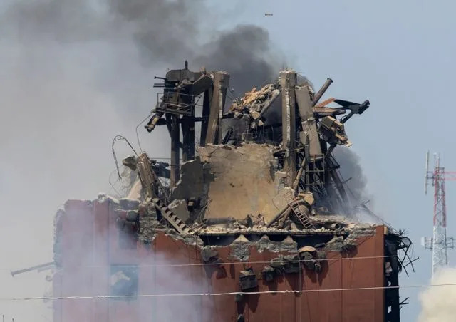 Chris Machian/Omaha World-Herald via AP The damaged plant.