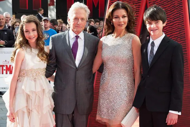 Dave J Hogan/Getty Michael Douglas and Catherine Zeta-Jones are pictured with their kids Carys and Dylan in 2015