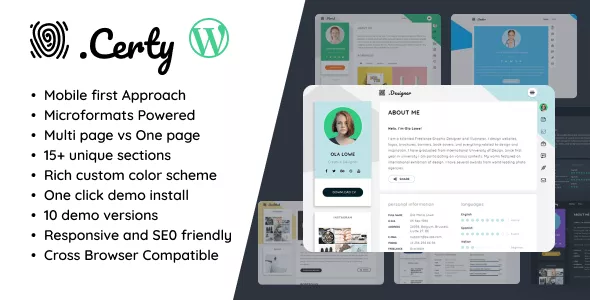 Certy - Creative Resume, CV & vCard v1.5.4
