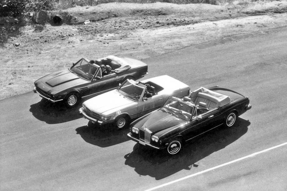 1980 rollsroyce corniche 1980 mercedesbenz 450sl 1980 aston martin volante