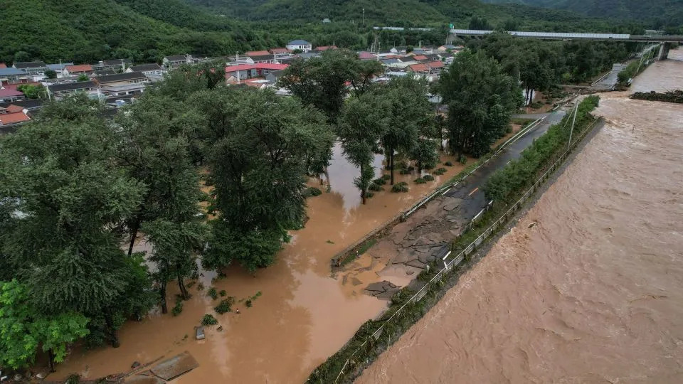 Flooding in Miyun district, on the outskirts of Beijing on July 28, 2025. - Jade Gao/AFP/Getty Images