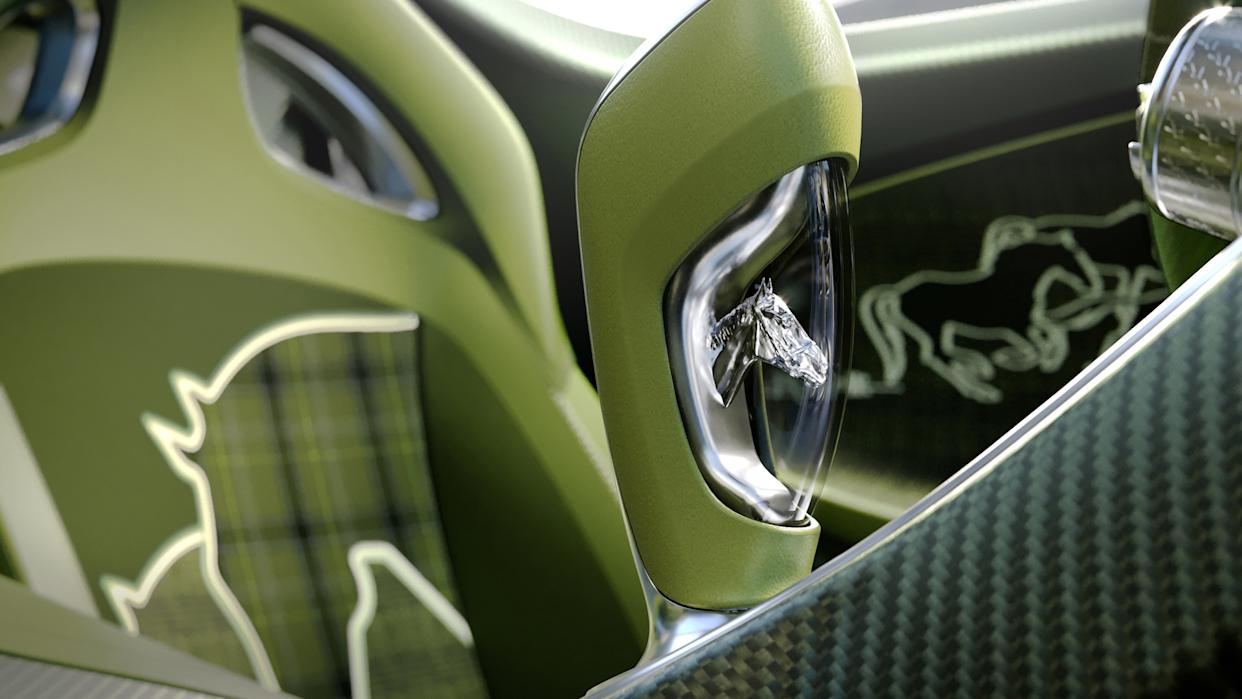 The New Bugatti Brouillard Goes Hard With a Green Plaid Interior and Horse Details