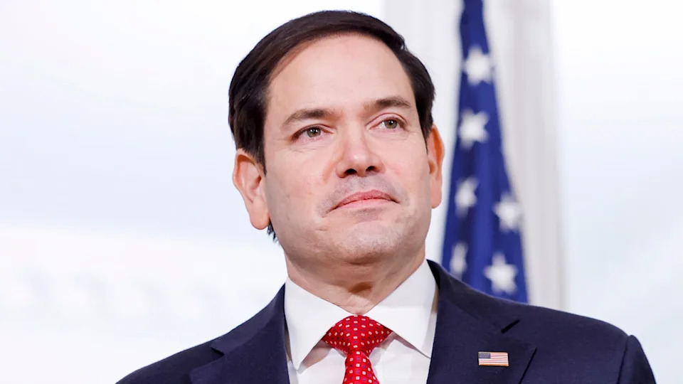 Secretary of State Marco Rubio shakes hands with Egyptian Foreign Minister Badr Abdelatty during a photo opportunity ahead of a meeting in the U.S. State Department Building on February 10, 2025 in Washington, DC