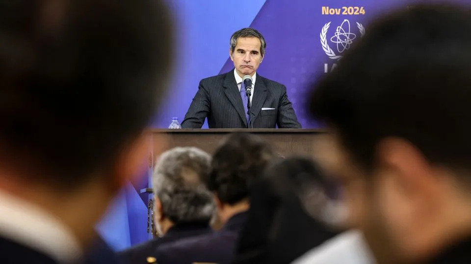 The United Nations&#39; nuclear chief Rafael Grossi speaks during a press conference in Tehran, Iran on November 14, 2024. - Atta Kenare/AFP/Getty Images
