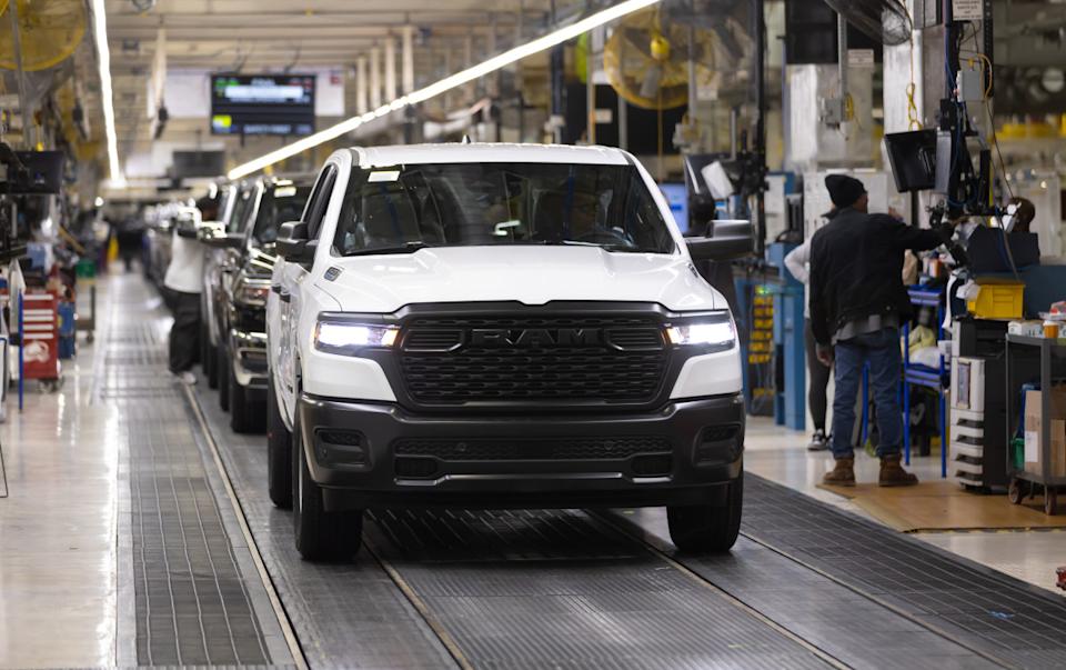A fully assembled 2025 Ram 1500 rolls off the final assembly lineStellantis