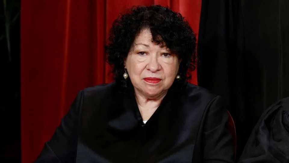 Supreme Court Justice Sonia Sotomayor is photographed during a group portrait at the Supreme Court in Washington on October 7, 2022. - Evelyn Hockstein/Reuters