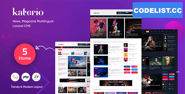 Katerio v1.0.6 - News, Magazine Multilingual Laravel CMS