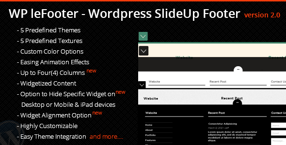 WP leFooter v2.0 - Wordpress SlideUp Footer Plugin