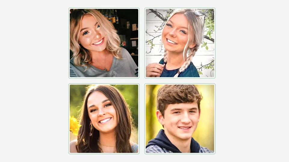 From top left, Kaylee Goncalves, Madison Mogen, Ethan Chapin and Xana Kernodle. / Credit: CBS News
