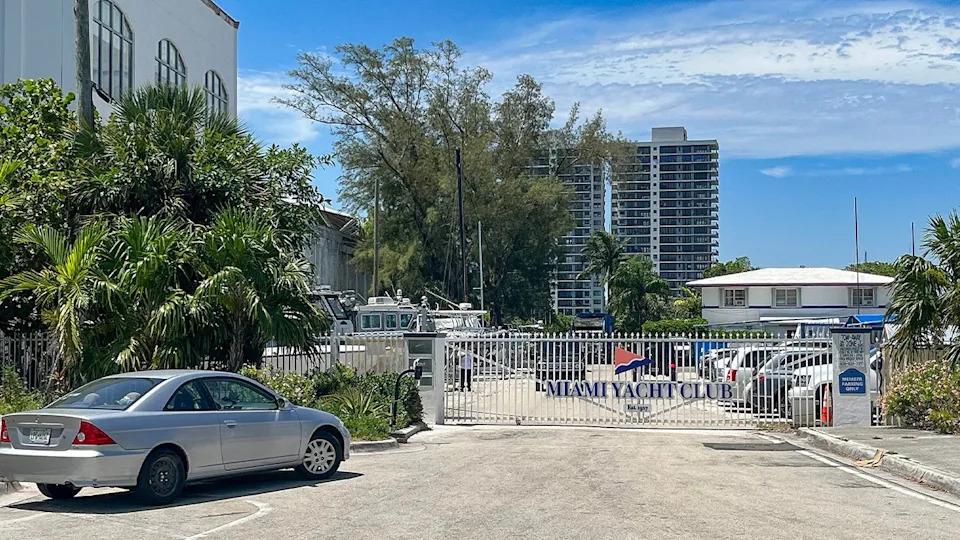 The gates to the Miami Yacht Club