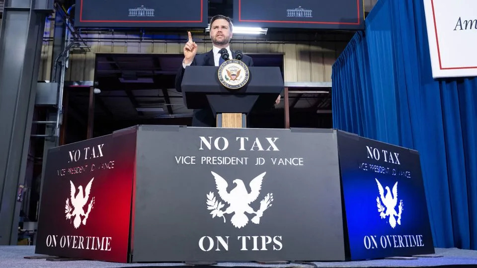 Vice President JD Vance delivers remarks on the One Big Beautiful Bill Act in West Pittston, Pennsylvania, on July 16. - Saul Loeb/AFP/Getty Images