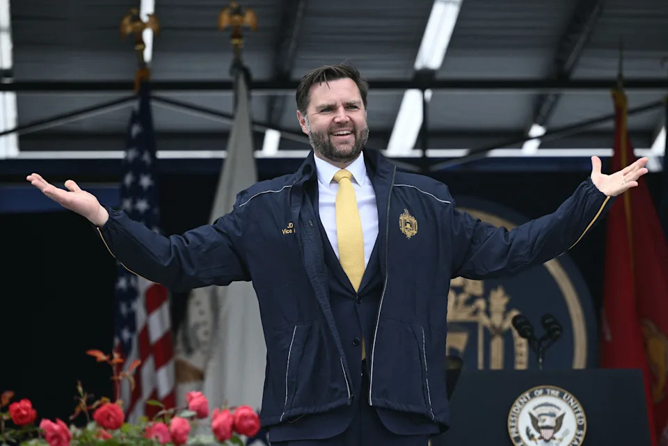 J.D. Vance, 40, would become the youngest president in U.S. history if he were to assume the position in 2025 or 2026. The youngest elected president was John F. Kennedy, who was 43 at his inauguration. The youngest president to assume power was Theodore Roosevelt, who was 42 when he was elevated to the position after the assassination of President William McKinley in 1901. / Brendan Smialowski/AFP via Getty Images