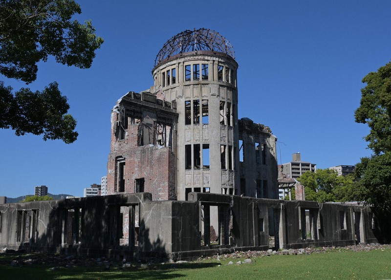 原爆ドーム＝広島市中区で2024年10月12日午前10時51分、北村隆夫撮影