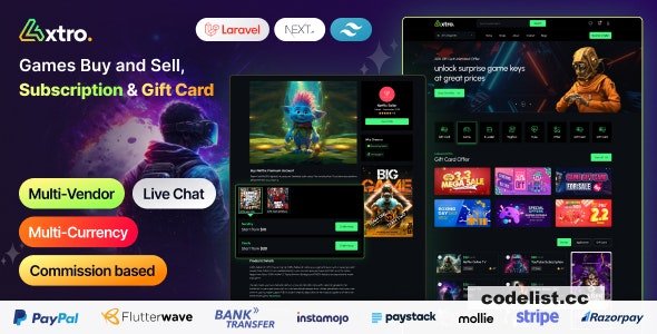 Axtro v2.0 - Games Buy and Sell, Subscription & Gift Card Laravel Script
