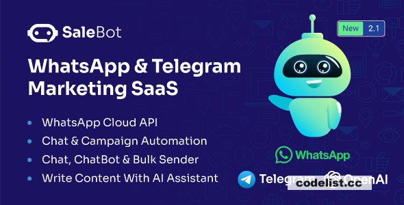 SaleBot v3.4.0 - WhatsApp And Telegram Marketing SaaS - ChatBot & Bulk Sender
