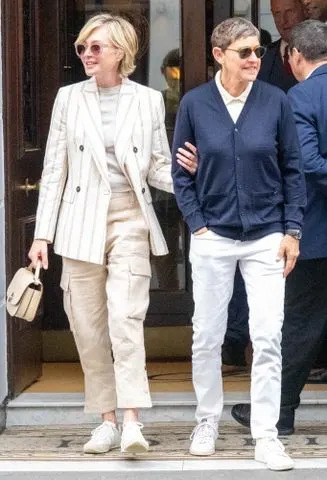 BACKGRID Ellen DeGeneres and Portia de Rossi in London on July 29, 2025.