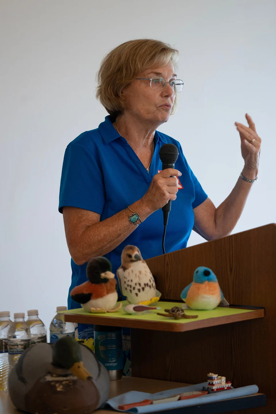 Kathryn Lammers, president of the refuge's local Friends group, speaks during the Sustain our River event at Black River Beach House in La Crosse on the morning of Aug. 4, 2025.