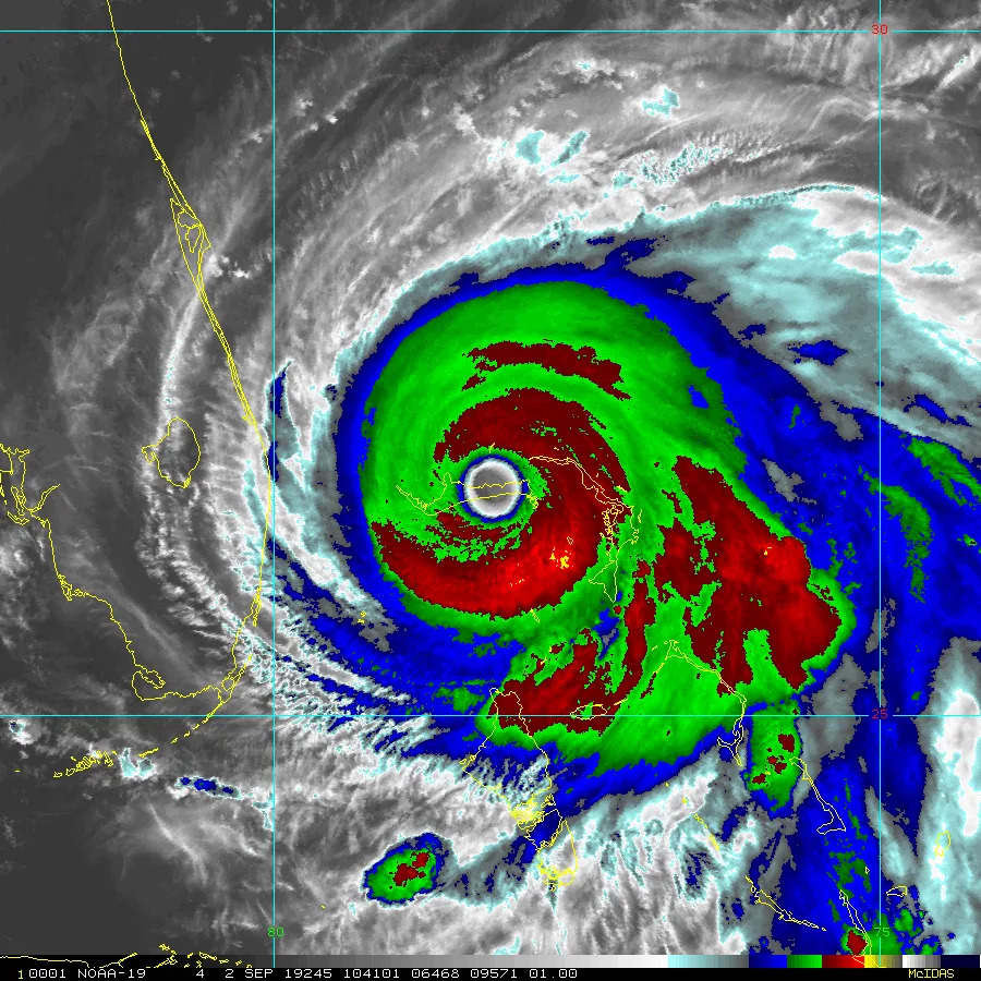 Floridians feared Hurricane Dorian was headed for the Sunshine State before it curved northward to make landfall over North Carolina's Outer Banks. Dorian is seen on satellite in this image provided by the Regional and Mesoscale Meteorology Branch of NOAA/NESDIS at the Cooperative Institute for Research in the Atmosphere.