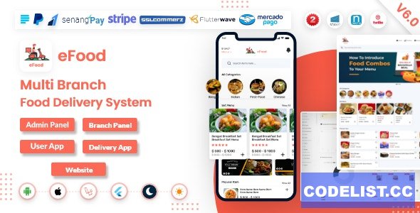 eFood v6.0 - Food Delivery App with Laravel Admin Panel + Delivery Man App - nulled