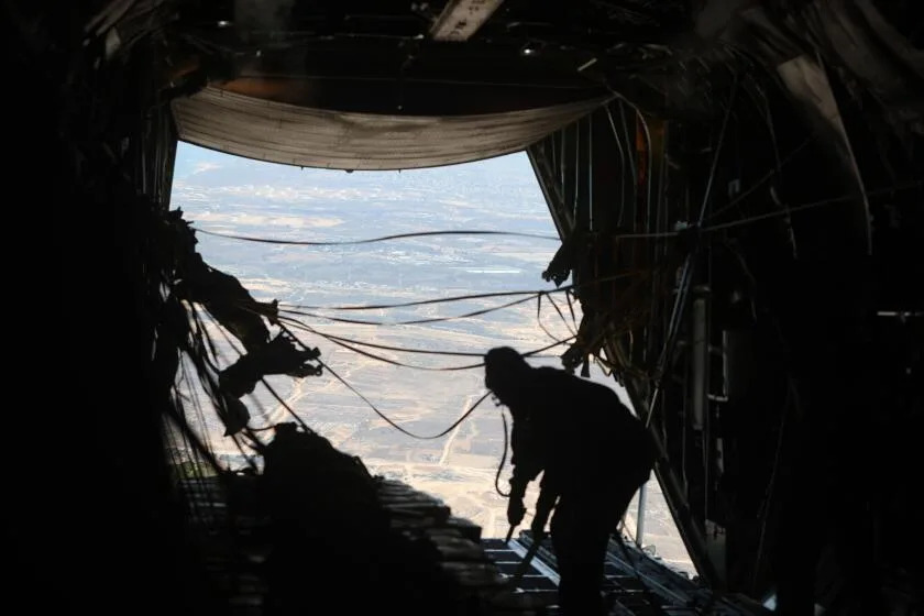 Inside an airlift to Gaza. Dropping aid from above and the desperate scramble below