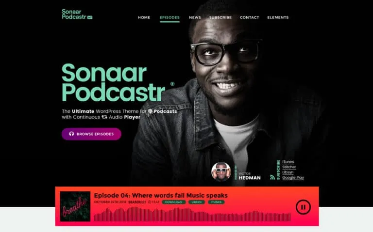 Sonaar Music - Best Music & Podcast WordPress Themes v4.27