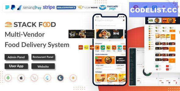 StackFood Multi Restaurant v6.3.0 - Food Delivery App with Laravel Admin and Restaurant Panel - nulled
