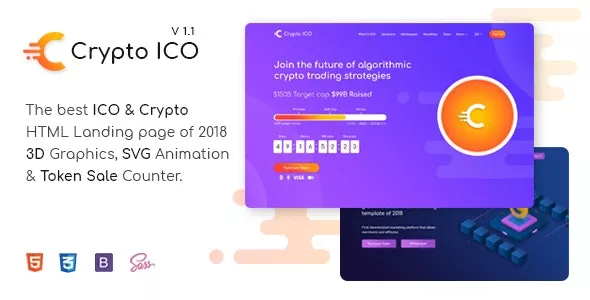 Crypto ICO - Cryptocurrency Website Landing Page HTML Template v1.2