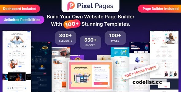 PixelPages v1.0.7 - SAAS Application Website Builder for HTML Template