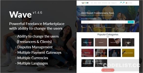 Wave v1.7.7 - Powerful Freelance Marketplace System with ability to change the Users Wave v1.7.7 - Powerful Freelance Marketplace System with ability to change the Users