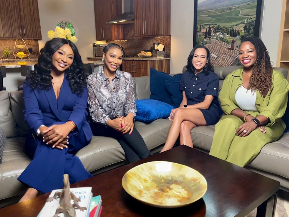 ABC News - PHOTO: ABC News' Linsey Davis, third from left, sits down with Cynthia Bailey, Tamar Braxton and gynecologist Dr. Soyini Hawkins for a conversation on uterine fibroids.