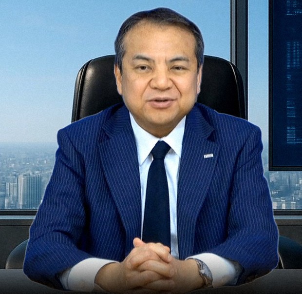 中島達社長の写真を基に作成したアバター。質問をすると話し始める＝三井住友フィナンシャルグループ提供