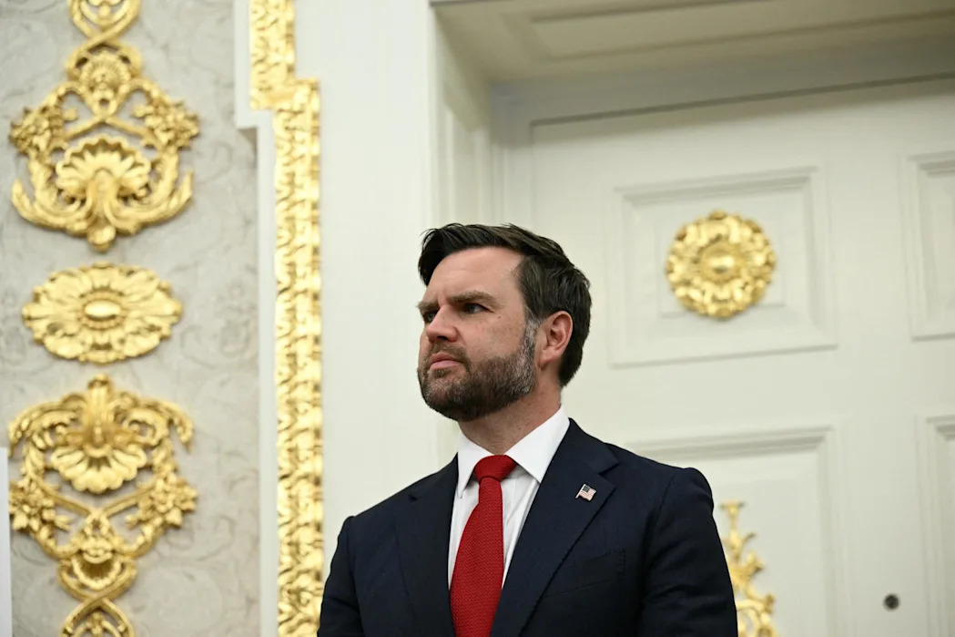 <span>JD Vance listens to Donald Trump speak in the Oval Office of the White House on Wednesday.</span><span>Photograph: Brendan Smialowski/AFP/Getty Images</span>