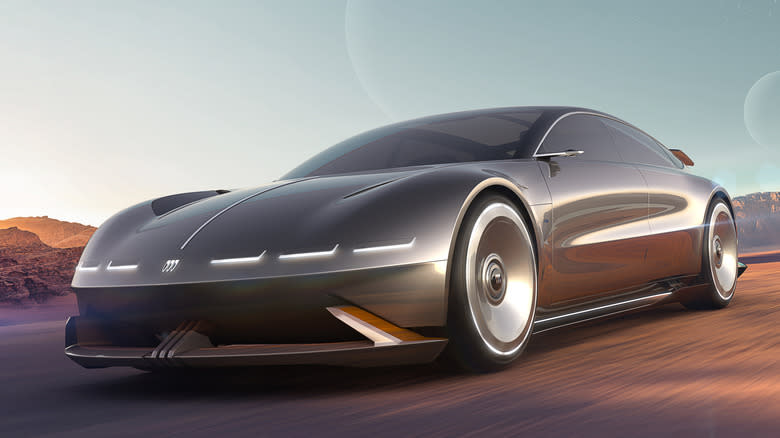 Front 3/4 view of the Buick Electra Orbit concept driving