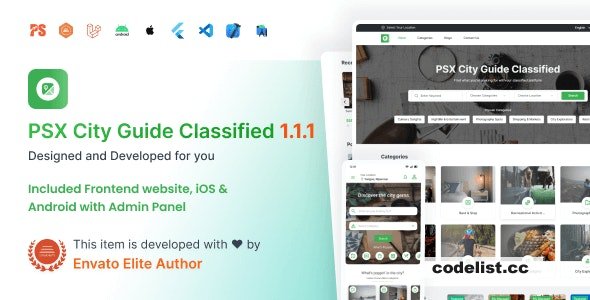 City Guide v1.1.1 -  Complete Directory Listing Platform (Frontend, Mobile App with Admin Panel)