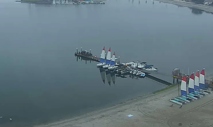 View of Mission Beach on Wednesday, July 30, 2025. (Image credit: Catamaran Resort Hotel and Spa’s Mission Beach webcam)