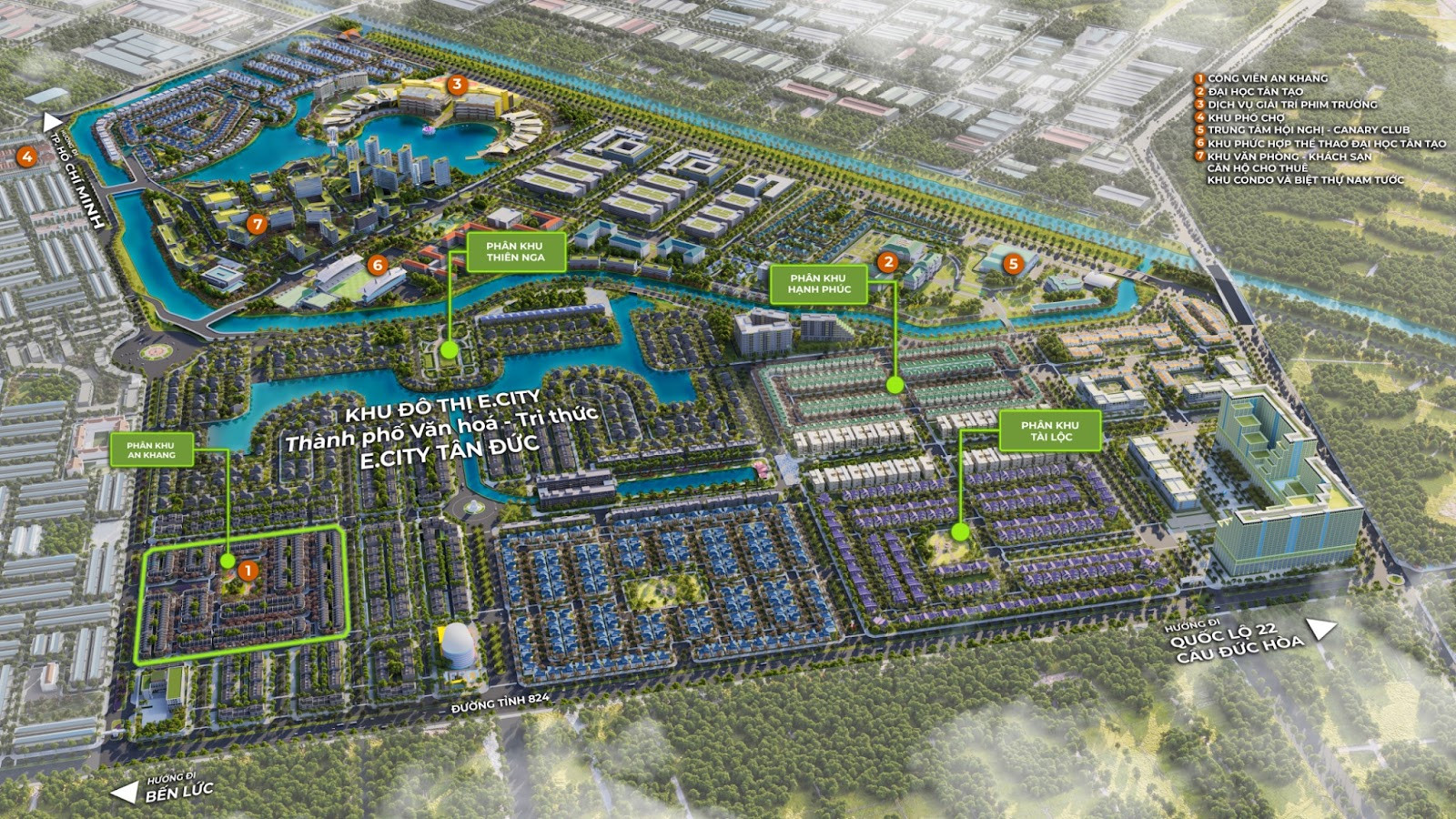 Phân khu An Khang - vị trí ‘trái tim’ của dự án E.City Tân Đức
