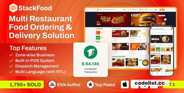 StackFood v7.2 - Multi Restaurant Food Delivery App with Laravel Admin and Restaurant Panel - nulled