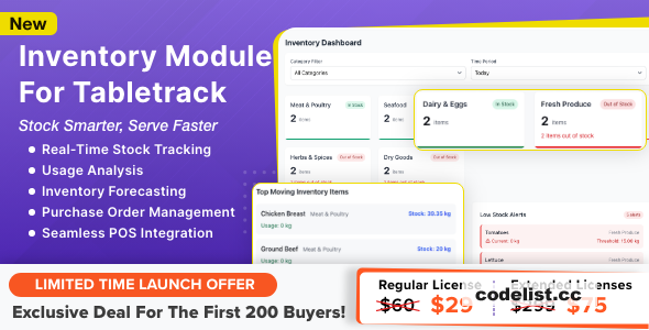 Inventory Module for Tabletrack v1.0.60