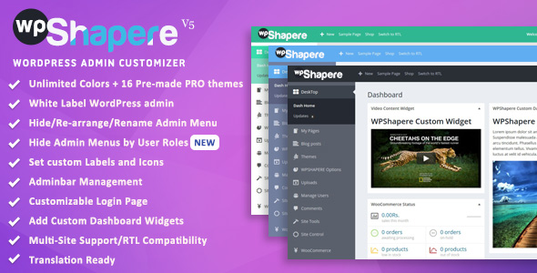 WPShapere v5.0.5 - Wordpress Admin Theme