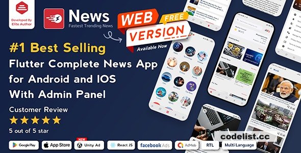 News v3.0.5 - Flutter News App for Android & iOS with Admin Panel - nulled