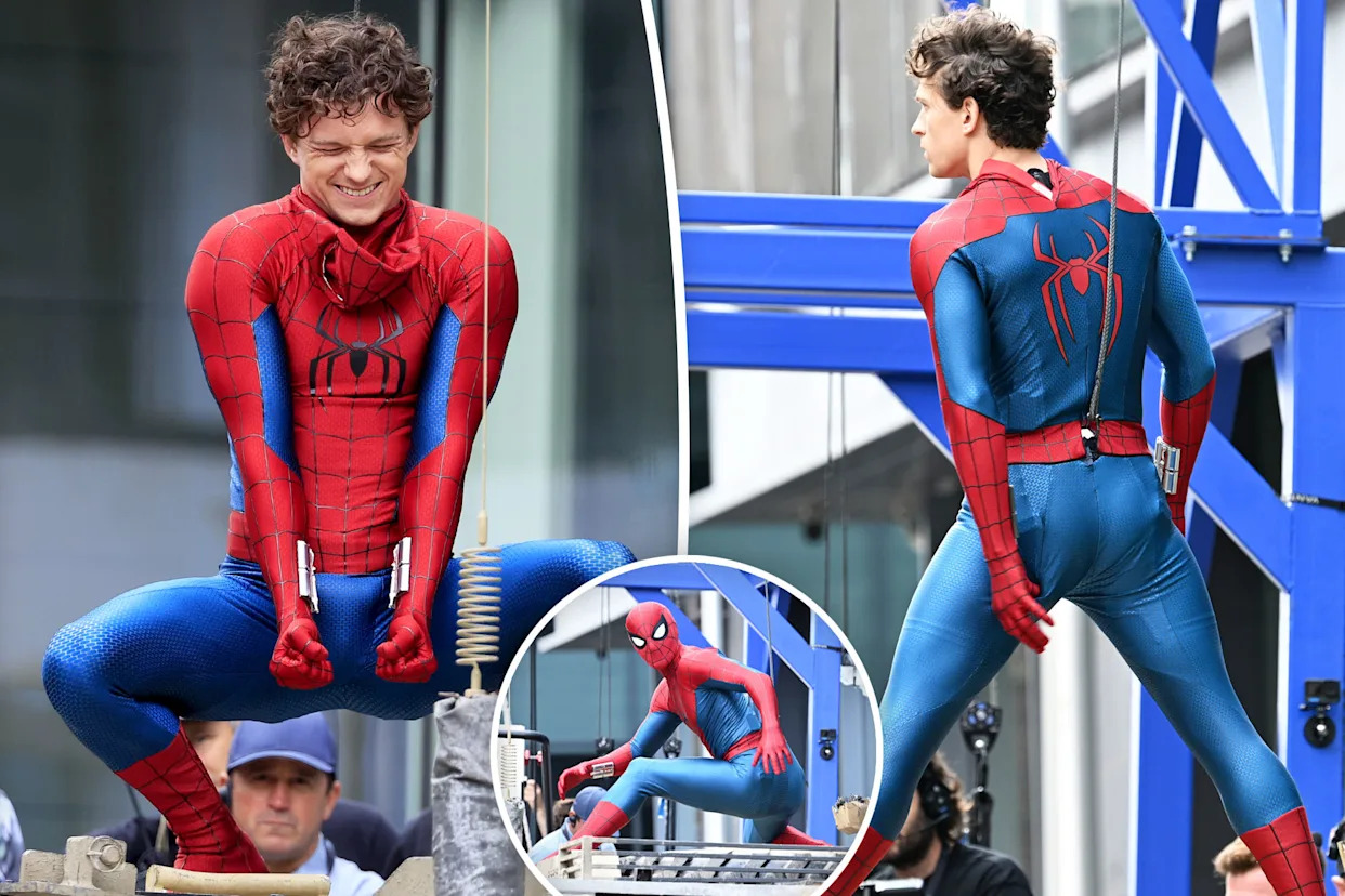 Tom Holland tries out new Spider-Man suit in first photos from set of ‘Brand New Day’
