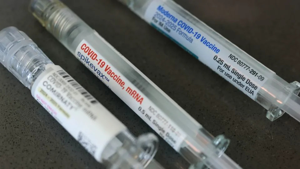HHS this month said it was halting millions of dollars in grants and contracts for the development of mRNA vaccines, including an improved, more durable Covid-19 mRNA vaccine. - Joe Raedle/Getty Images