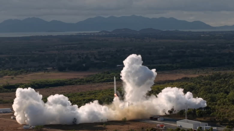 A screenshot of the Eris-1 rocket's first test launch