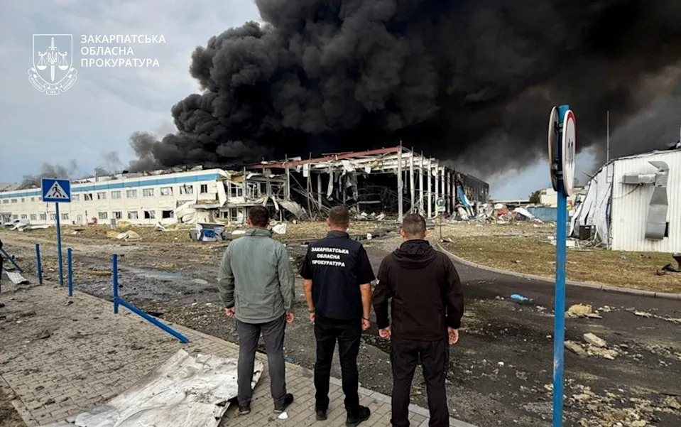 The aftermath of the attack, which destroyed the factory of US company Flex